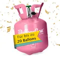 Folat 25204 BalloonGaz® Helium | Ballongasflasche mit Füllventil für bis zu 20 Latexballons Ø 23 cm | Ideal für Geburtstag, Party, Hochzeit, Folien Luftballons | Einweg Gasflasche recyclebarem Metall