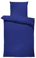 one-home Uni Bettwäsche 155x220 cm blau dunkelblau Einfarbig Renforce Baumwolle Übergröße