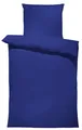 2 teilig Bettwäsche 155x220 cm Uni dunkel blau Übergröße Renforcé Baumwolle