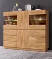 Highboard HOME AFFAIRE "Laima", braun (eiche teilmassiv), B:140cm H:120cm T:38cm