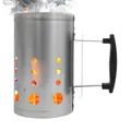 Amig - Anzündkamin - Kohlenanzünder für Grill - Schnelles und sicheres Anzünden - 27 x 17,5 x 30 cm - Verzinkter Stahl - Metallisch