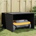 vidaXL Mähroboter-Garage Schwarz 86x90x52/57 cm Poly Rattan