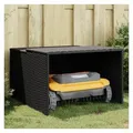 vidaXL Mähroboter-Garage, Mähroboter-Garage Schwarz 86x90x52/57 cm Poly Rattan