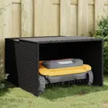 Mähroboter-Garage Schwarz 86x90x52/57 cm Poly Rattan