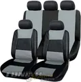 PREMIUM Kunstleder Sitzbezug Auto Bezug Sitz Schwarz-Grau für viele Fahrzeuge
