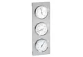 Wetterstation Edelstahl 28cm Thermometer Barometer Hygrometer wetterfest