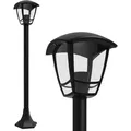 MasterLED Pollerleuchte E27 IP44 93 cm Schwarz Außenleuchte aus Aluminium mit PC Klarglasoptik für Gartenwege - Schwarz