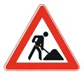 Adco Verkehrszeichen 123 Dreieck 900 mm Baustelle RAL-Gütezeichen Folie RA1