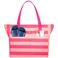 LARKSON Strandtasche Damen & Herren Pink - Linn - Große Beach Bag für Strand, Schwimmbad, Pool - Tote Bag Badetasche XXL mit Reißverschluss - Leicht