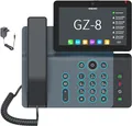 GEQUDIO GZ-8 High-End IP Telefon mit Netzteil – 7 Zoll Touchdisplay & RGB-Tastatur – WLAN Bluetooth VoIP SIP Telefon kompatibel mit FritzBox, Telekom Schwarz/grau/blau
