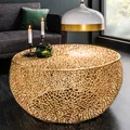 riess-ambiente Couchtisch LEAF 80cm gold Metall-Aluminium-Legierung filigran rund