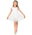 Glitzer Tutu Weiß Kinder Tüll Ballettröckchen Primaballerina Kostüm Karneval