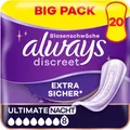 Always Discreet Inkontinenzeinlagen für Frauen Ultimate Nacht 20 Stück Extra