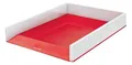 Leitz WOW A4 Briefablage, Briefablage in Premium-Qualität, Stapelbares Ablagefach als Schreibtisch-Organizer, Ideal für Büro, Home Office & Schule, Rot, 53611026