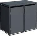 DEGAMO Mülltonnenbox 2er MÜNCHEN 132x80x116cm für Tonnen 120 und 240 Liter, grau