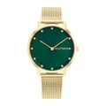 Tommy Hilfiger Analog Quarzuhr für Damen mit Gelbgoldfarbenes Edelstahl-Mesh-Gliederarmband - 1782668