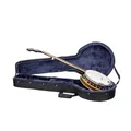 Crossrock Leichter Schaumstoffkoffer für 5-String Resonator & Gibson Tenor Banjo – mit abnehmbaren Gurten, Zubehörfach & Außentasche – Schwarz (CRP200BJBK)