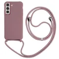 Keteen Handyband Hülle für Samsung Galaxy A54 5G Handyhülle mit Band, Slim Silikon Schutzhülle mit Abnehmbar Kordel, Stossfest Bumper Cover zum Umhängen Necklace hülle für Galaxy A54 5G - Pink
