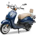Motorroller Retro EasyCruiser Eco Dunkelblau 125ccm 85 kmh Kraftrad Scooter - Dunkelblau