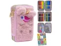 Federmappe 3-Fach Federtasche, ASTRABAG Fluffy Unicorn, Hausaufgabenheft