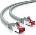 deleyCON 0,25m CAT6 Patchkabel S/FTP PIMF Schirmung CAT-6 RJ45 Netzwerkkabel Ethernetkabel LAN DSL Switch Router Modem Access Point Patchfelder - Grau