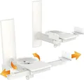 RICOO LH023-W Lautsprecherwandhalterungen Lautsprecher Wandhalterungen 2-er Set Universal Schwenkbar Neigbar Halterung Boxen Wand Halter Boxenhalterung Set bis Max. 25-Kg Wandhalter Speaker Wall Mount