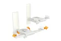 RICOO Lautsprecher-Wandhalterung Lautsprecher Wandhalterung schwenkbar unviersal Halterung LH023-W, (Set 2 Stk. Box Speaker Halter weiss, 2-tlg., 2x universal Wandhalter für Lautsprecher Boxen schwenkbar neigbar, max. 25 Kg. Lautsprecher von 155mm bis 280mm. 360° Schwenkung)