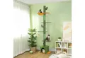 PawHut Kratzbaum Deckenhoch, 230-275 cm, mit Kippschutz, mit mit Katzenhöhle, Kratzstämmen, Spielball, Grün