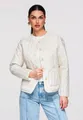 Ombre Gesteppte Damenjacke in Hüftlänge mit botanischem Stickdetail écru L