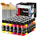 Fantastory Acrylfarben Set, 60mlx36 klassische Acrylic Paint,12 Pinseln;wasserfest,hohe Lichtechtheit,ungiftig;für Leinwand,Holz,Keramik,Modelle,Stoffe;Maler,Erwachsene[ProfessionelleSerie]