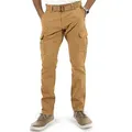 Indicode Cargohose Herren William Cargo Hose Herrenhose mit 7 Taschen, inkl. Gürtel grau XL
