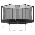 BERG Favorit Trampolin Ø 380 cm grau | Safety Net Comfort Sicherheitsnetz | rundes Gartentrampolin für Kinder | Airflow Sprungtuch | SoloSpring Federn | UV‑beständige Randabdeckung