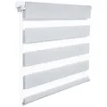 Woltu Doppelrollo Klemmfix Ohne Bohren, Duo Rollo Zebrarollo Fensterrollo Klemmrollo Seitenzugrollo Easyfix Lichtdurchlässig & Verdunkelnd Rollos Für Fenster Und Tür,  Grau 45x150cm (bxh)