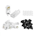 BIGtec RJ45 Stecker Netzwerkstecker 10 Stück Hirose TM11 schwarz Hochgeschwindigkeits Verbindung für Fast Ethernet 100BASE-TX AWG 26-27