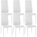 CLP 6er Set Esszimmerstühle Mayfair weiß/Kunstleder