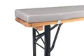 TexDeko® Bierbankauflage gepolstert 220x25x4cm XL für Bierzeltgarnitur Bankauflage waschbar mit Reißverschluss zum selber aufziehen (Grau wasserabweisend)