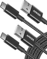 Anker USB C Kabel, [2 Stück 3m] 3.1A USB auf USB C Kabel, Nylon Geflochten Schnellladekabel USB C Ladekabel für iPhone 17 Pro Max/16/15 Serie, Samsung Galaxy S25/S24, MacBook Pro/Air, iPad Pro/Air