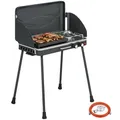 Outsunny Tragbarer Gasgrill 2 Brenner 7 kW 2-in-1 Tischgrill mit Braten - Schwarz