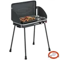 Tragbarer Gasgrill 2 Brenner 7 kW 2-in-1 Tischgrill mit Braten klappbar Beinen