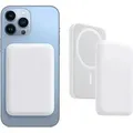 MagSafe Akku Powerbank für Apple iPhone 17 16 15 14 13 12 Pro Plus Max AirPods Kabellos Magnetisch USB-C Typ-C Anschluss - 5000mAh - weiß - Weiß