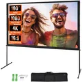 VEVOR Beamer Projektion Leinwand 254cm 16:9 4K 1080 HD Filmleinwand Stative