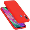 Cadorabo Hülle kompatibel mit Samsung Galaxy A40 Hülle Silikon Handyhülle für Galaxy A40 Case aus flüssigem Silikon- Kratzfeste und stoßfeste dünne TPU Schutzhülle - Liquid ROT