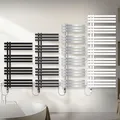 LuxeBath Elektrischer Badheizkörper Iron EM 500x1000mm Anthrazit + Heizstab 600W Thermostat Digitalanzeige, Handtuchheizkörper mit Heizpatrone, Elektro Handtuchwärmer Paneelheizkörper Designheizkörper