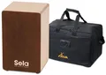 Schöne Cajon aus Birke mit Snaresystem im Set mit gepolsterter Cajontasche Brown