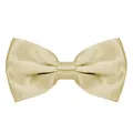 MASADA Herren Fliege Beige glänzend und stufenlos verstellbar, handgefertigt mit Hakenverschluss - 12 x 6 cm 100% Polyester