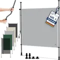 KESSER® Klemmmarkise 100x310 cm, Garten Balkon Sichtschutz wetterfest, Wind- & Sonnenschutz, Senkrechtmarkise mit Handkurbel ohne Bohren, Ausziehbar, wasserdicht & UV-beständig, Grau