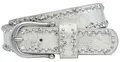 Caspar GU292 Damen Gürtel mit dezentem Strass und Nieten Dekor, Gürtelgröße:95 [für Körperumfang 96-100 cm], Farbe:silber