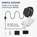 kwmobile USB Ladegerät kompatibel mit Fitbit Versa 2 / Versa 2 SE - USB Kabel Charger Stand - Smart Watch Ladestation - Ladekabel mit Standfunktion in