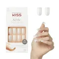 KISS Salon Acrylic Natural "Euphoria" weiß millellang Squoval Form - 28 Press On Kunst-Nägel zum Aufkleben DIY, 2g Nagelkleber, 1 Maniküre-Stäbchen, 1 Mini-Feile