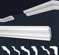 MARBET DESIGN Stuckleisten XPS Styropor weiß - Deckenleisten Deckenstuck Leisten E-Leisten - (2 Meter / 1 Leiste E-4)